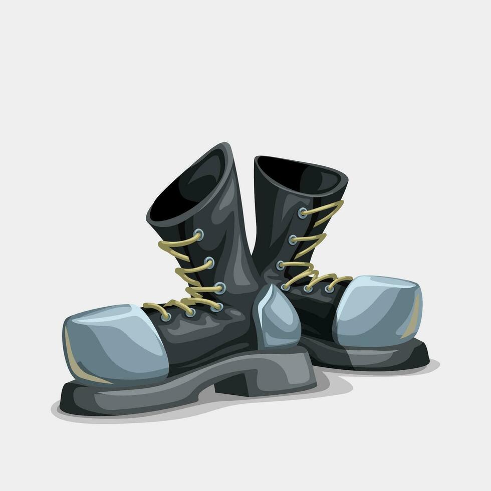 antiguo metal par botas en blanco vector