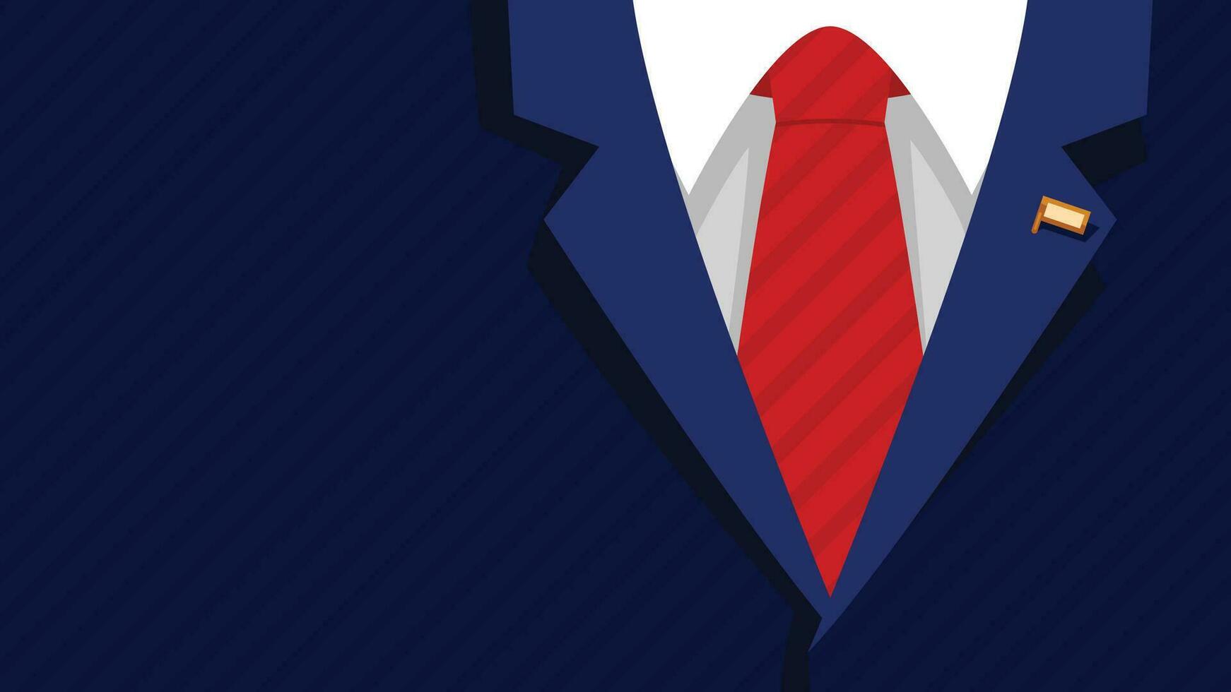 oscuro azul presidente formal traje rojo Corbata vector