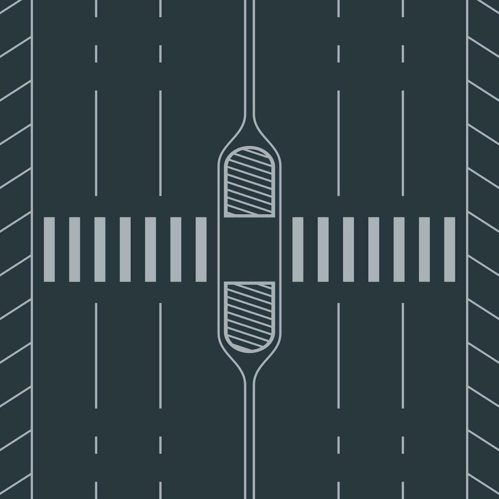 white crosswalk through road view from top vector