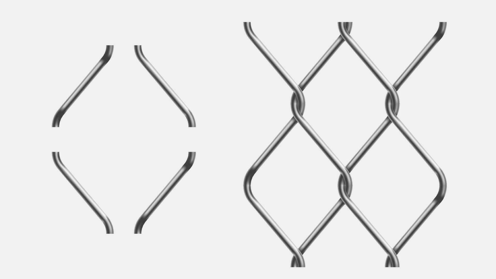 chain link metal fence elements vector