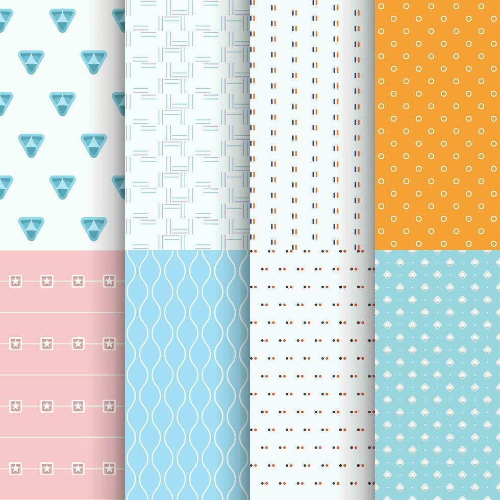 image colorful modern sesamless patterns in set vector