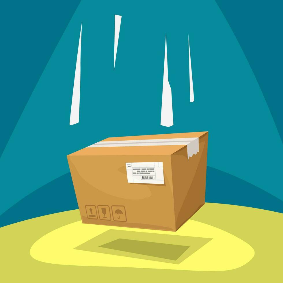 falling cartoon parcel carton box vector