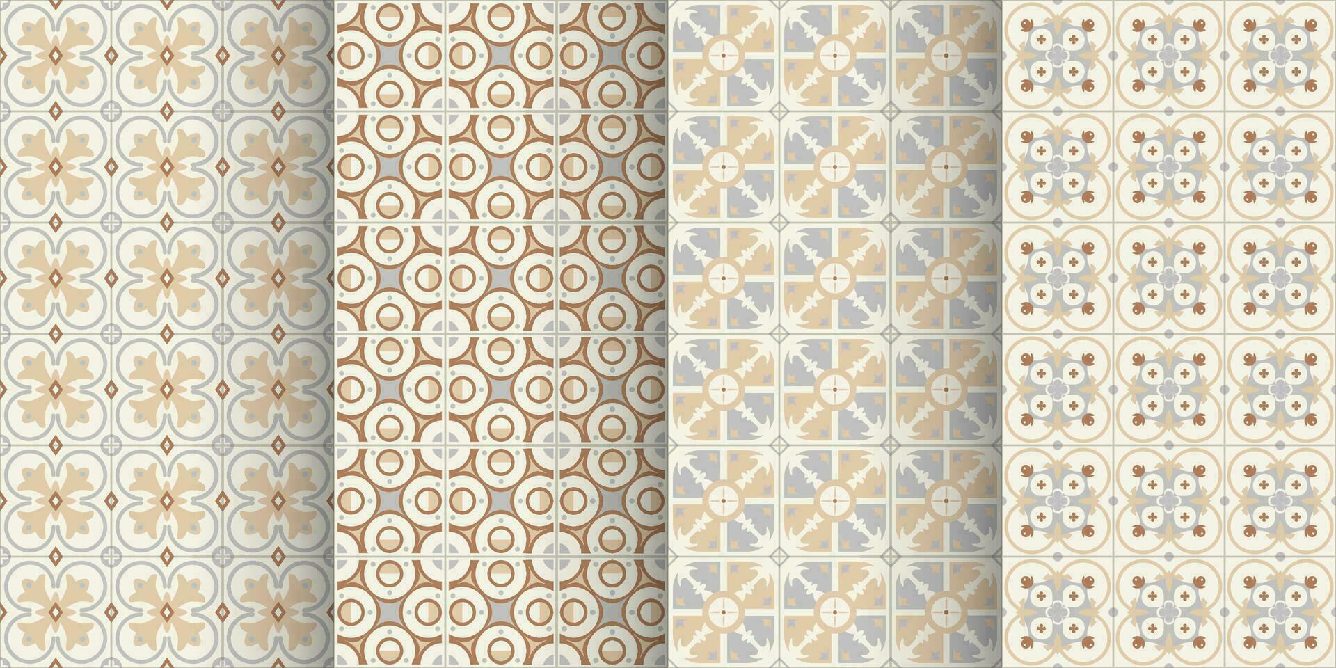 old brown color ceramic tiles seamless pattern vector