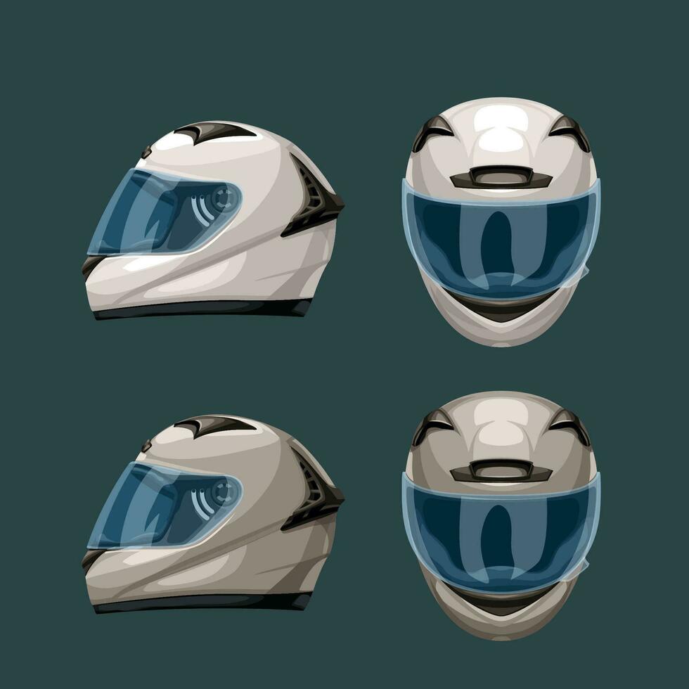 racing helmets set on blue vector