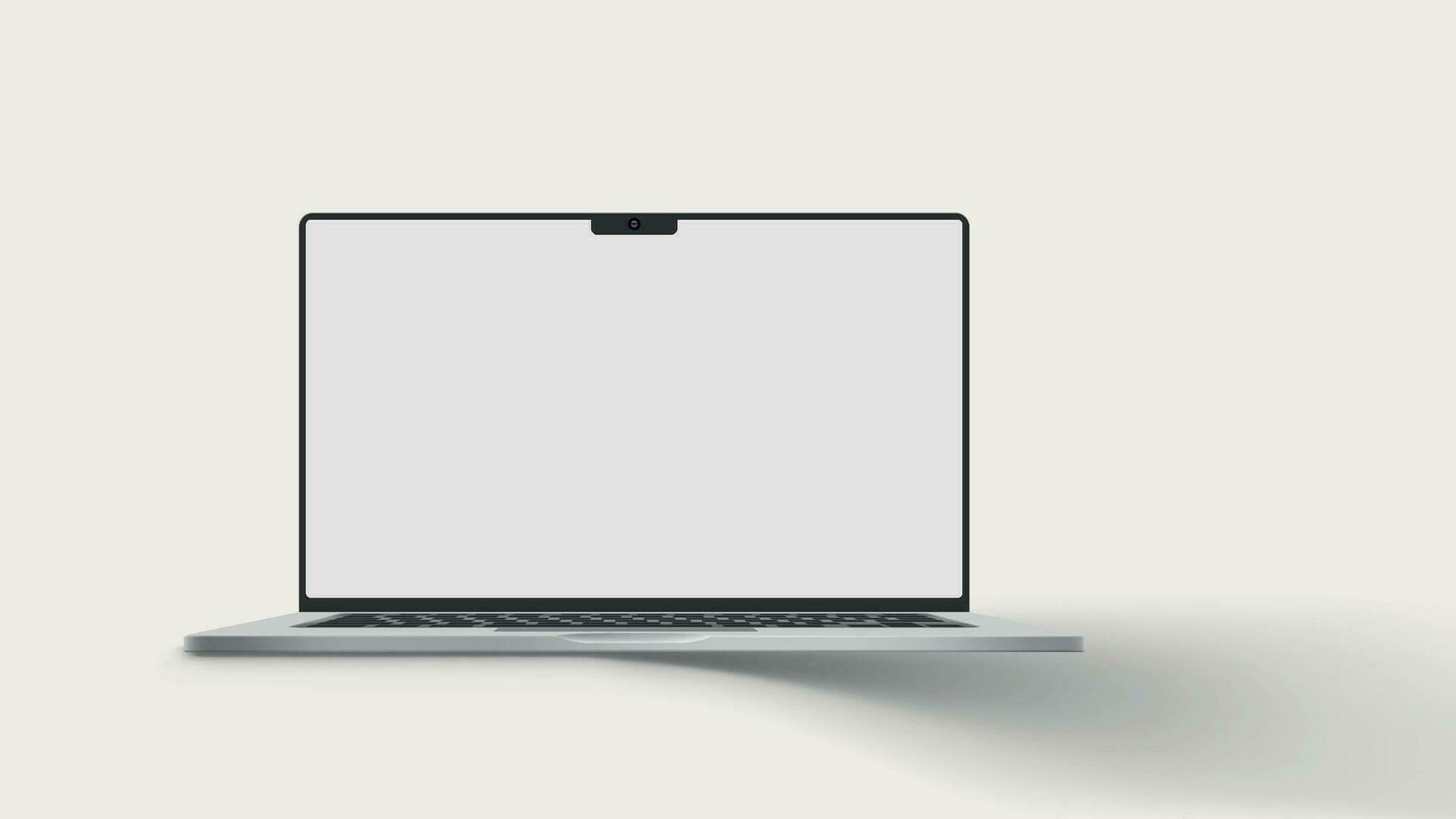 modern new realistic opened laptop on white vector