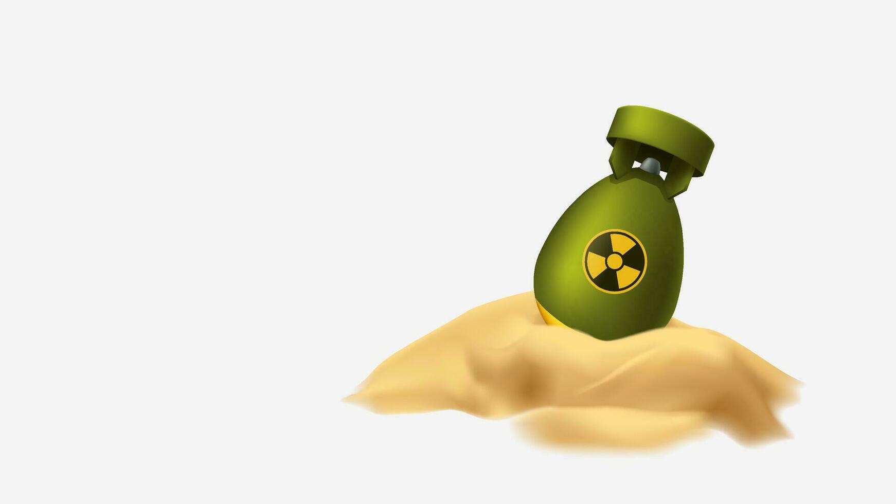 nuclear bomb in sand hill vector