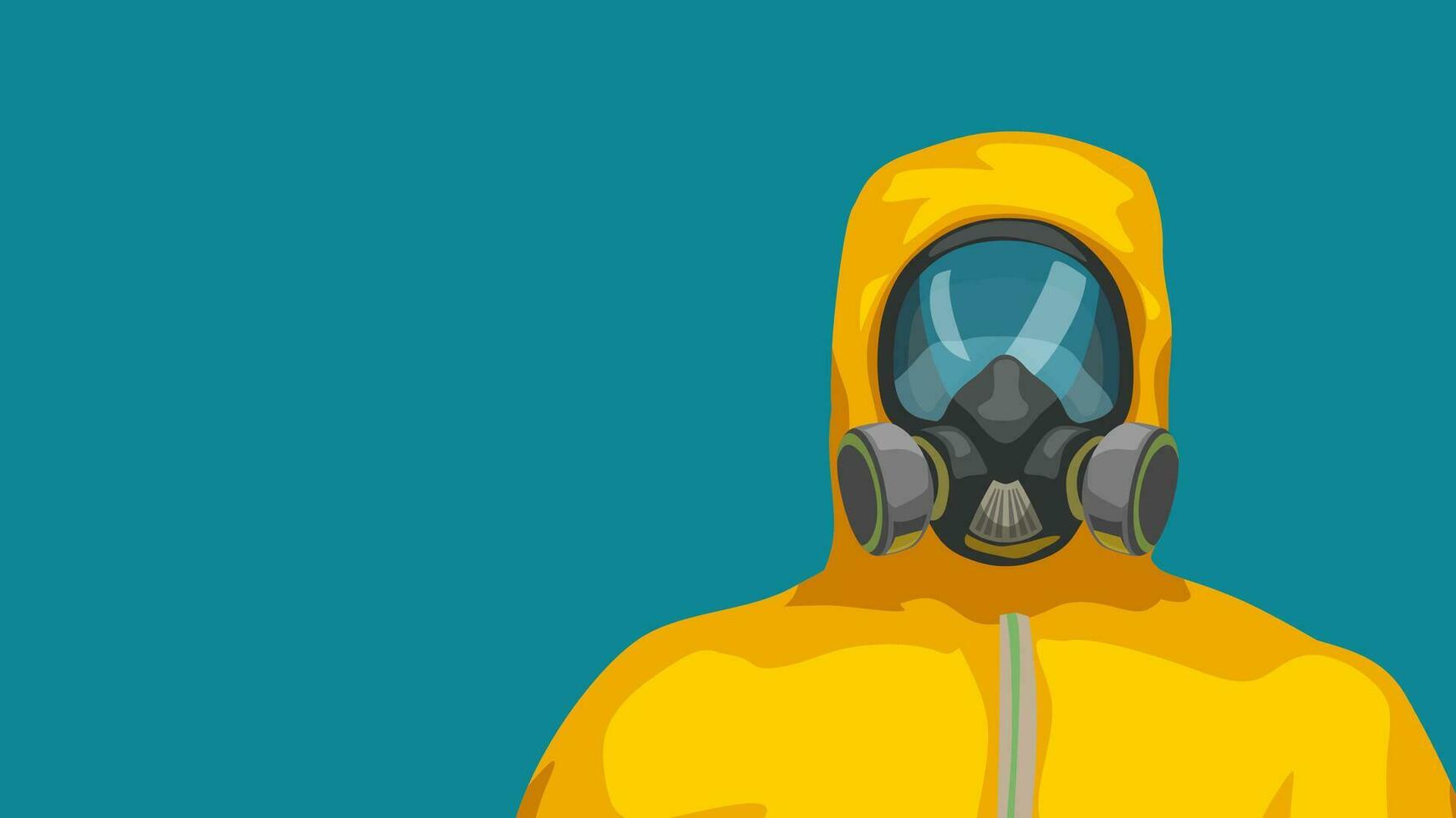 hazard suit close front view vector