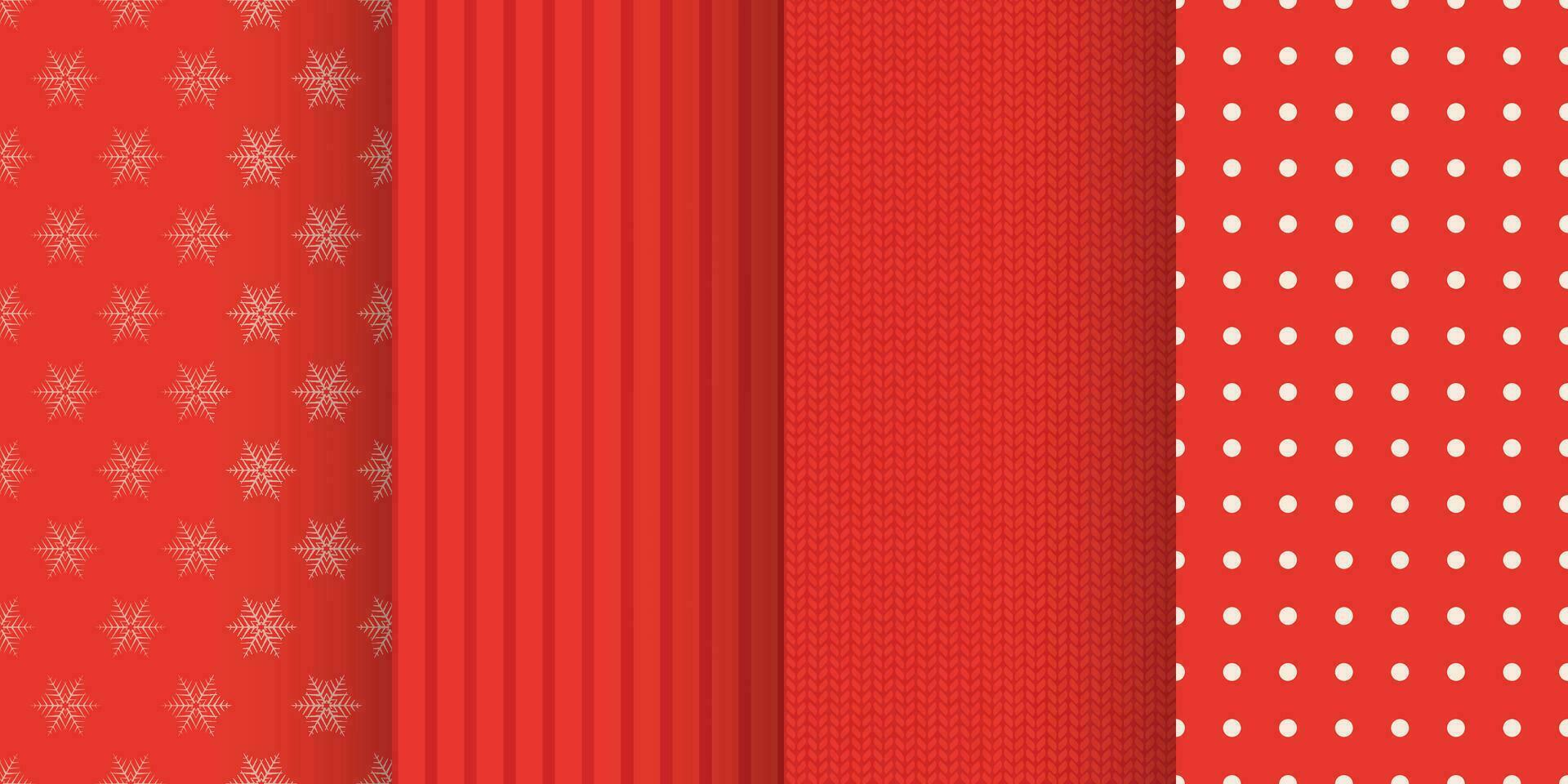 red color christmas red seamless patterns set vector
