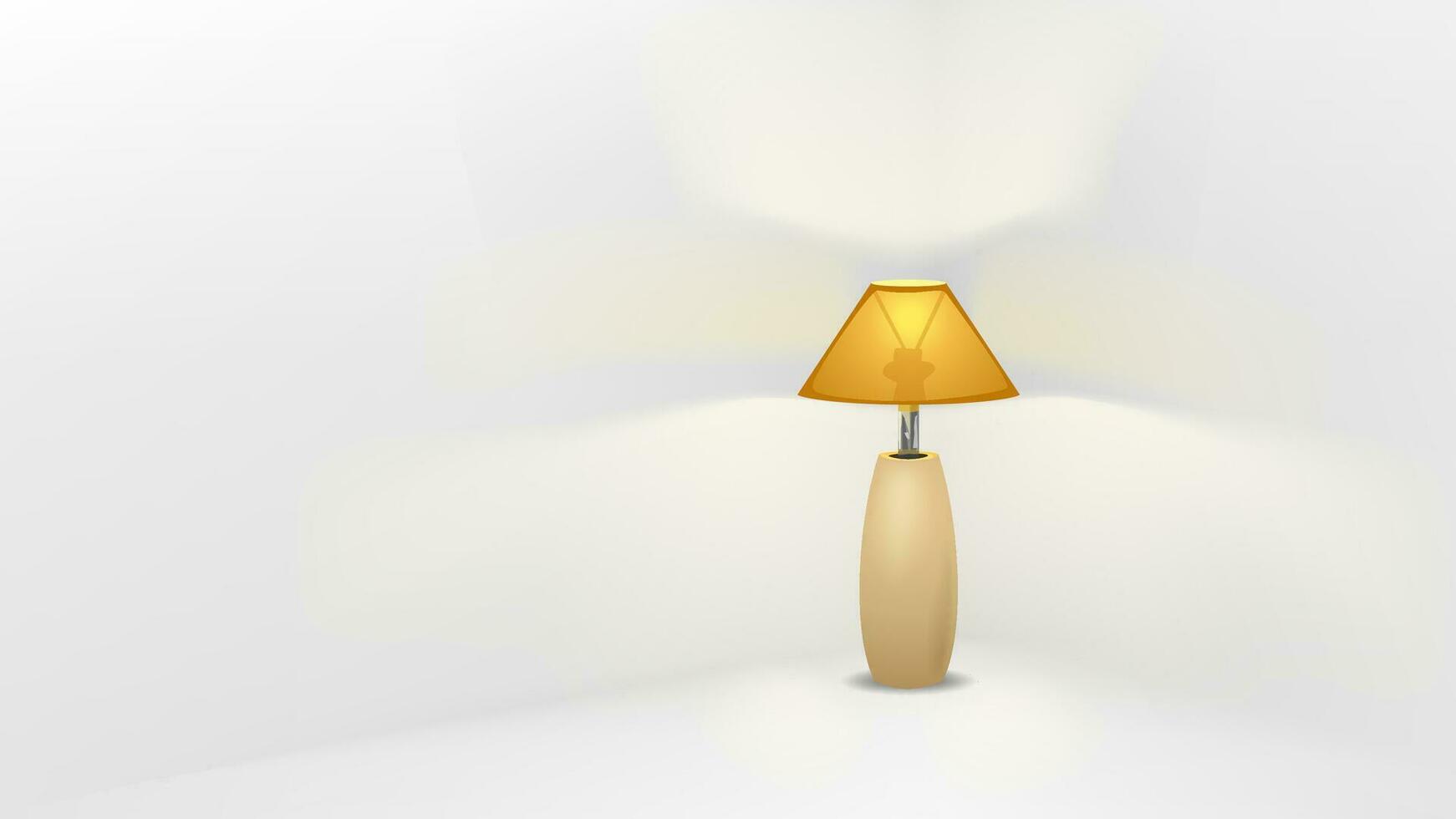 retro lamp in white corner vector