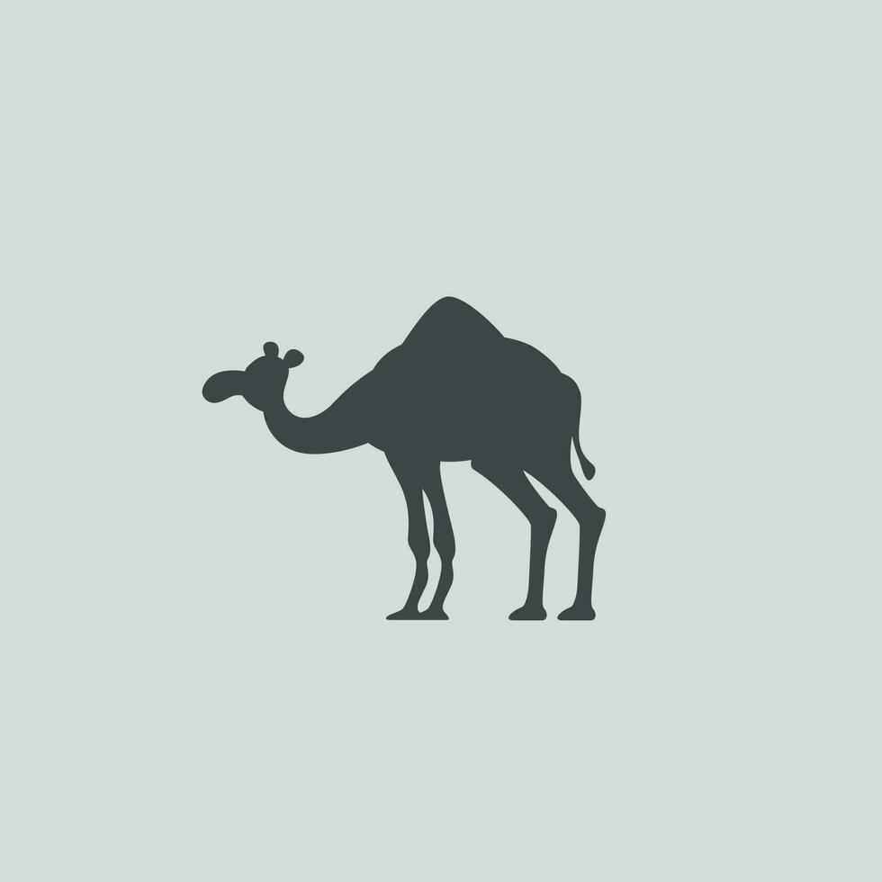 balck color camel silhouette on gray back vector