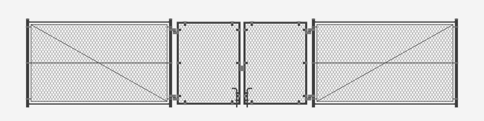 chain link fence on white vector