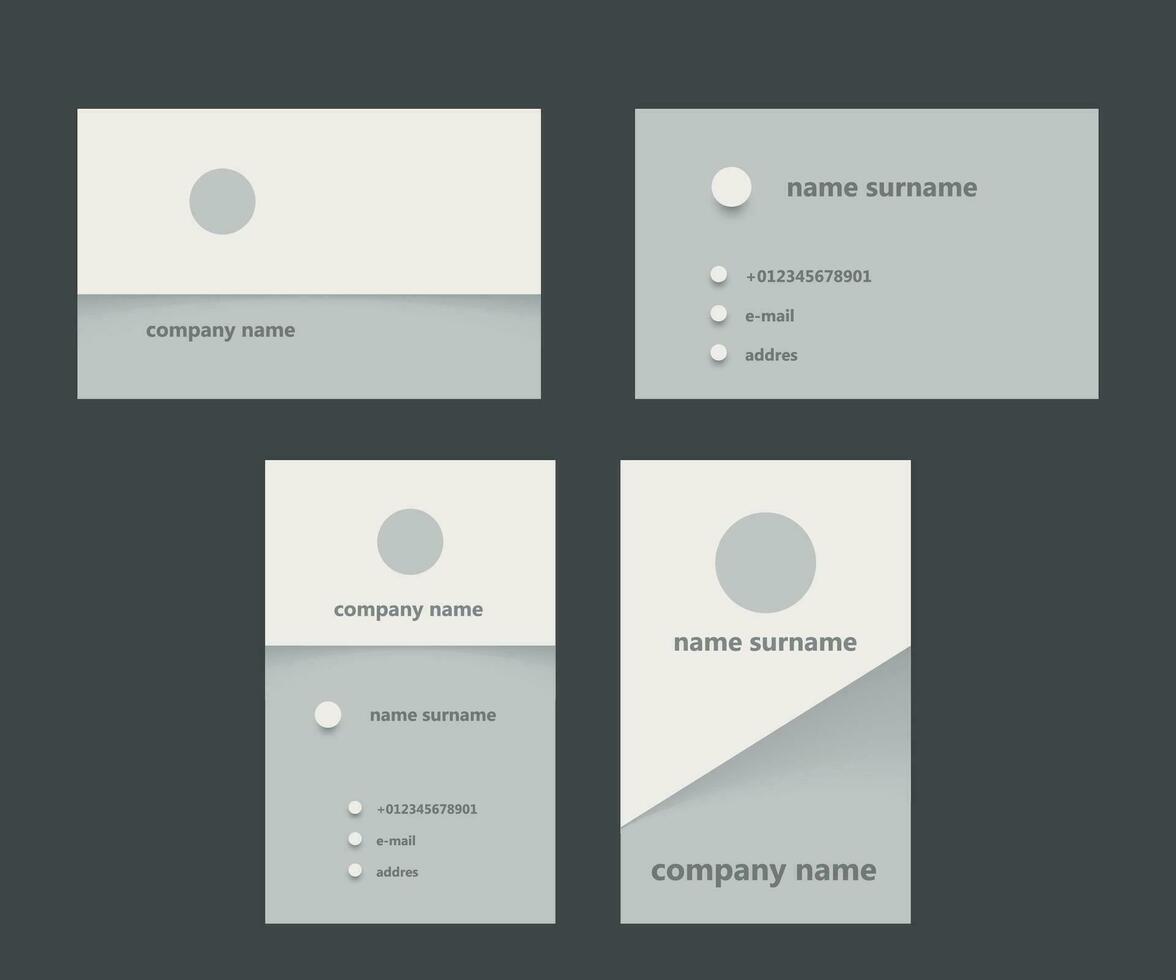 modern business cards set on dark background vector