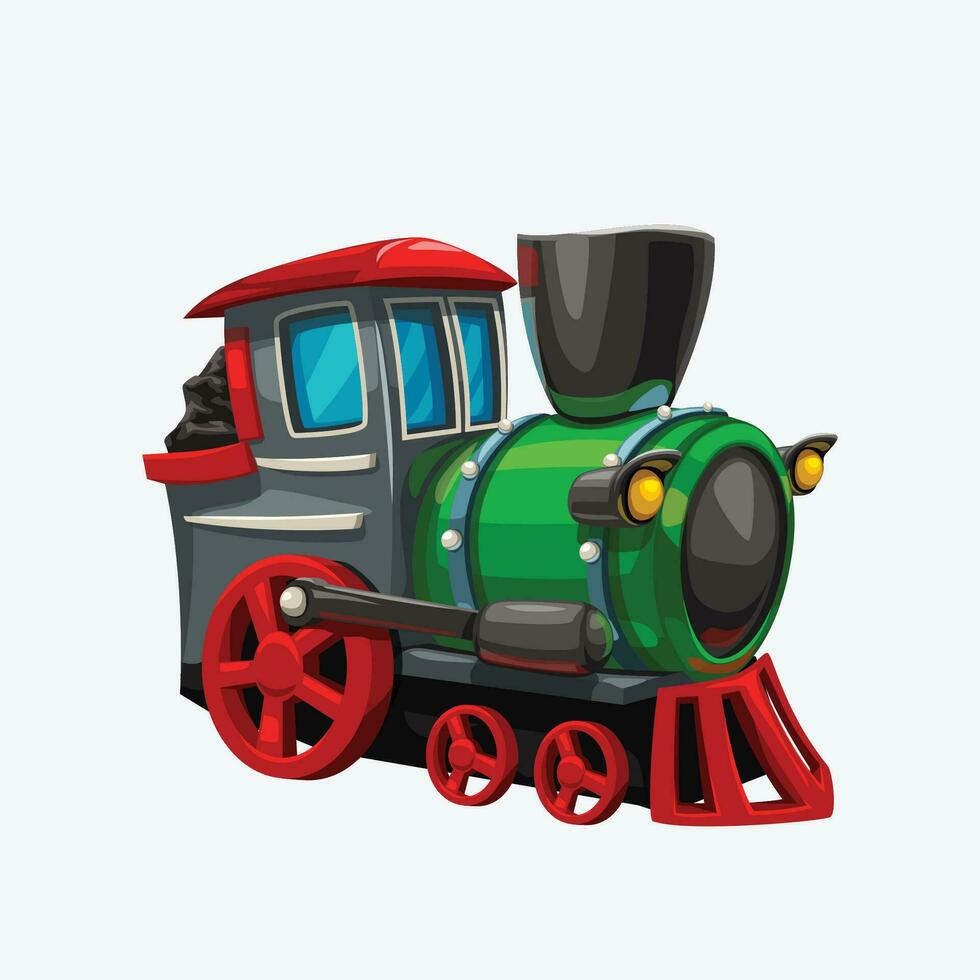 cartoon colorful train on white vector