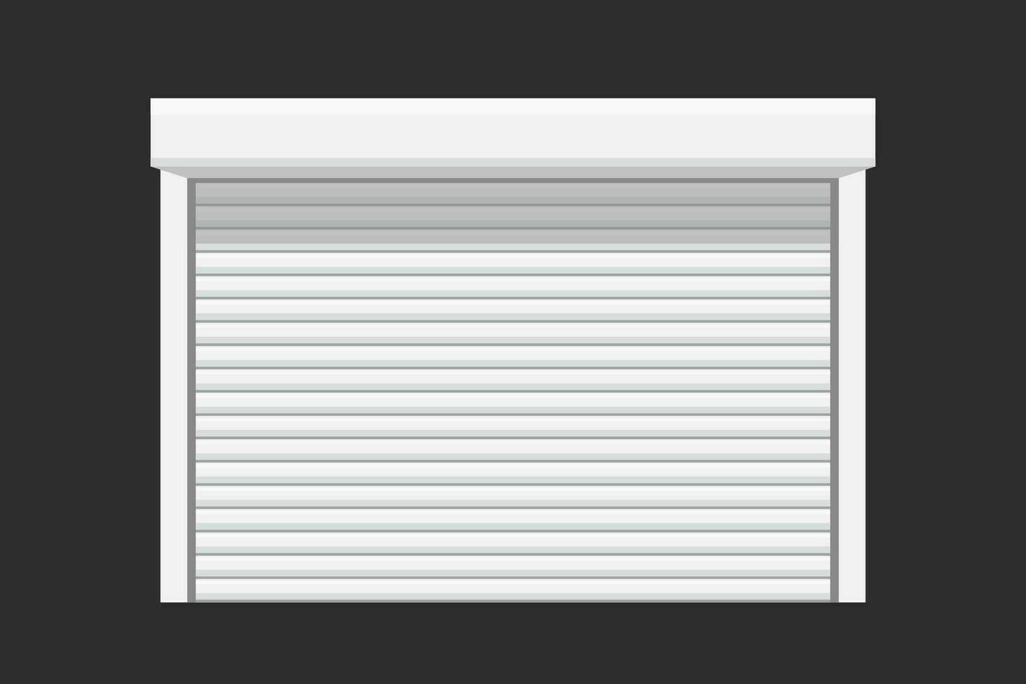 white garage door on dark vector