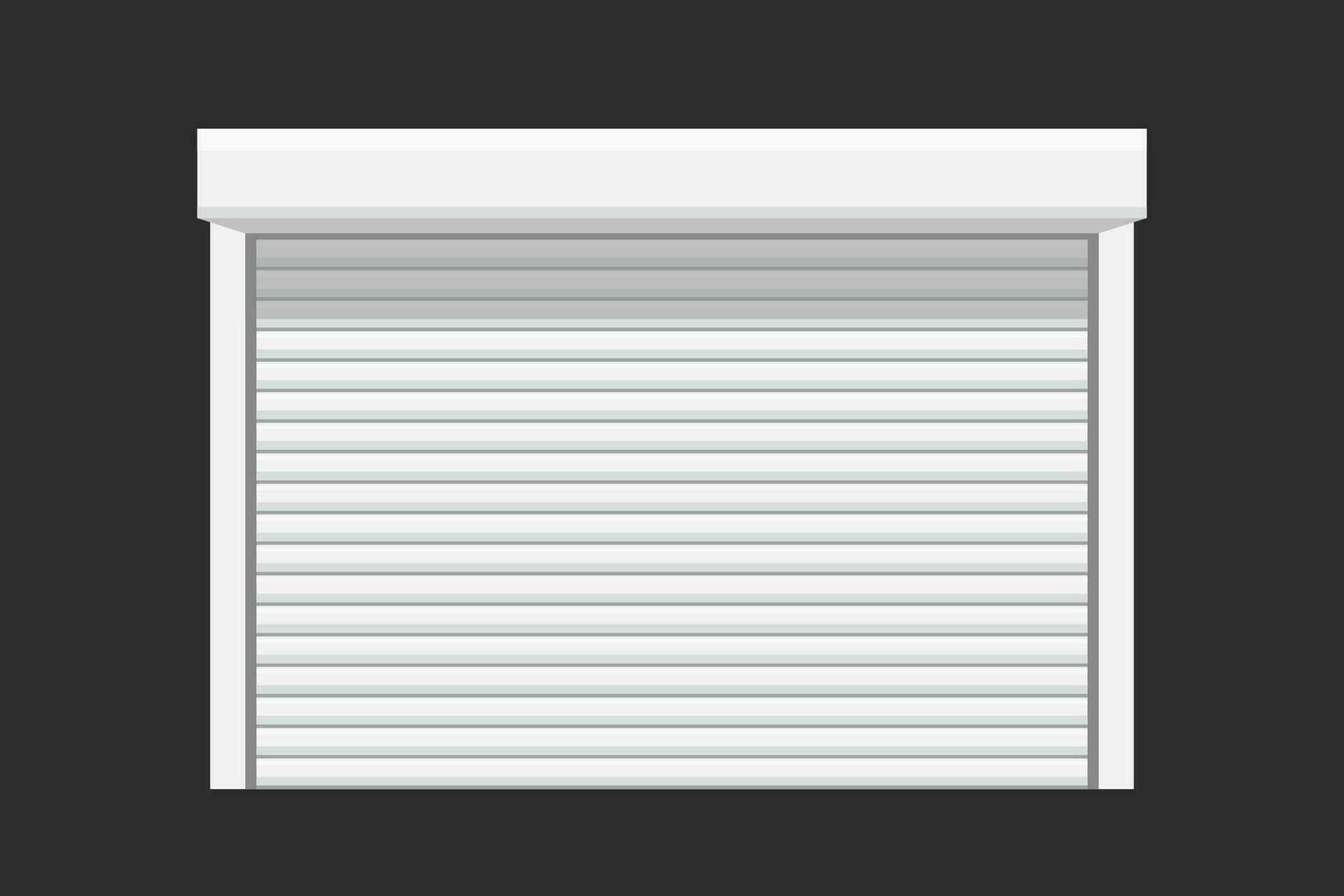 white garage door on dark vector