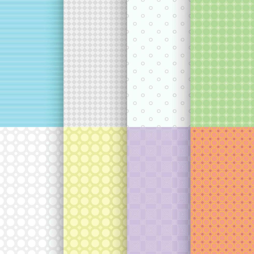 simple vintage seamless patterns backs in set vector