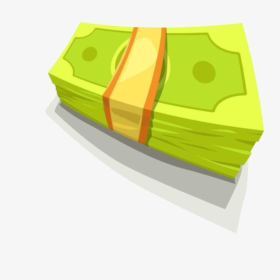 cartoon pack of green money vector