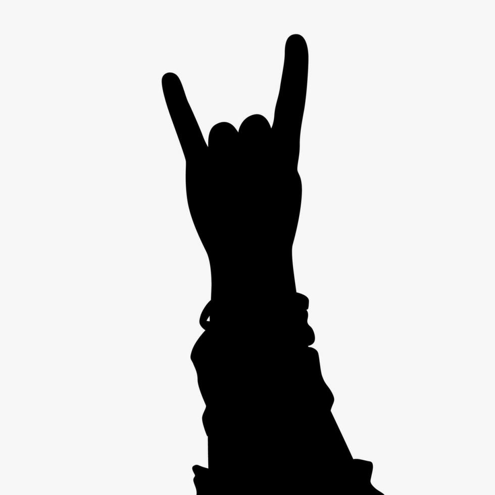 rock hand silhouette on white vector