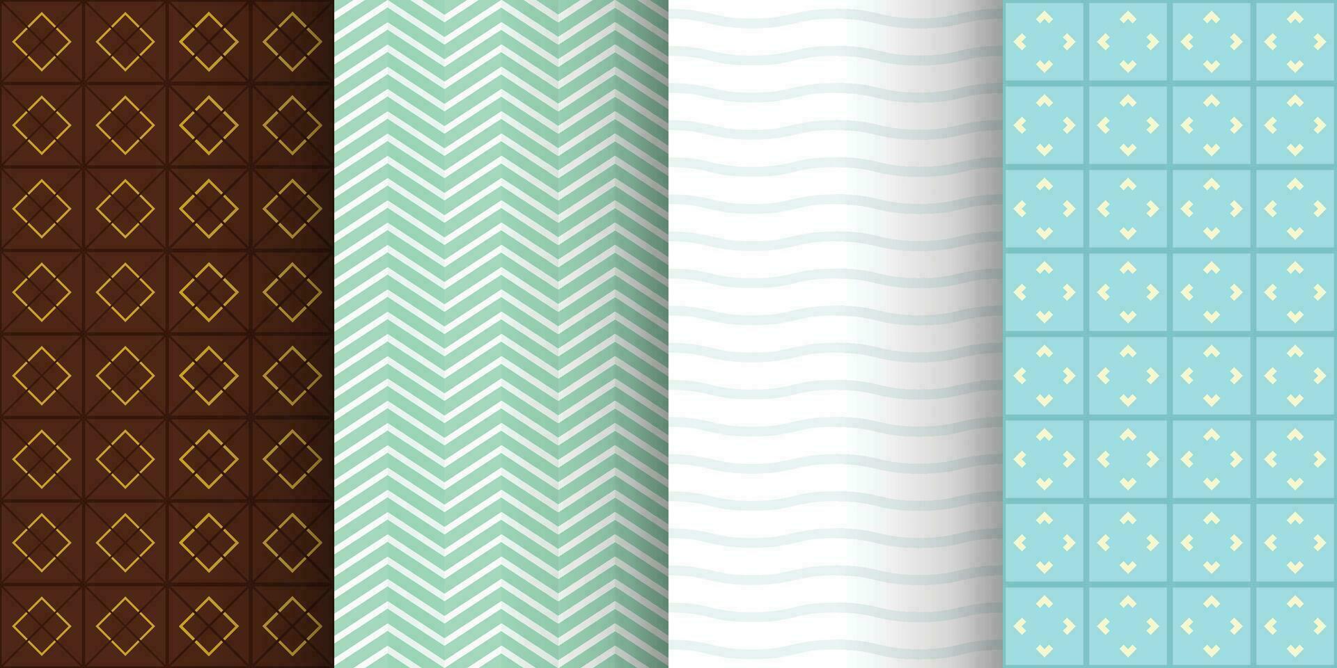 set of light vintage seamless pattern backs vector