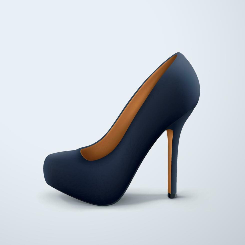 black color womans stylish shoe side view vector