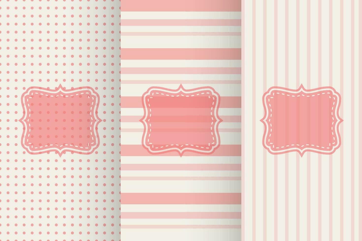 red soft light striped seamless pattern set vector