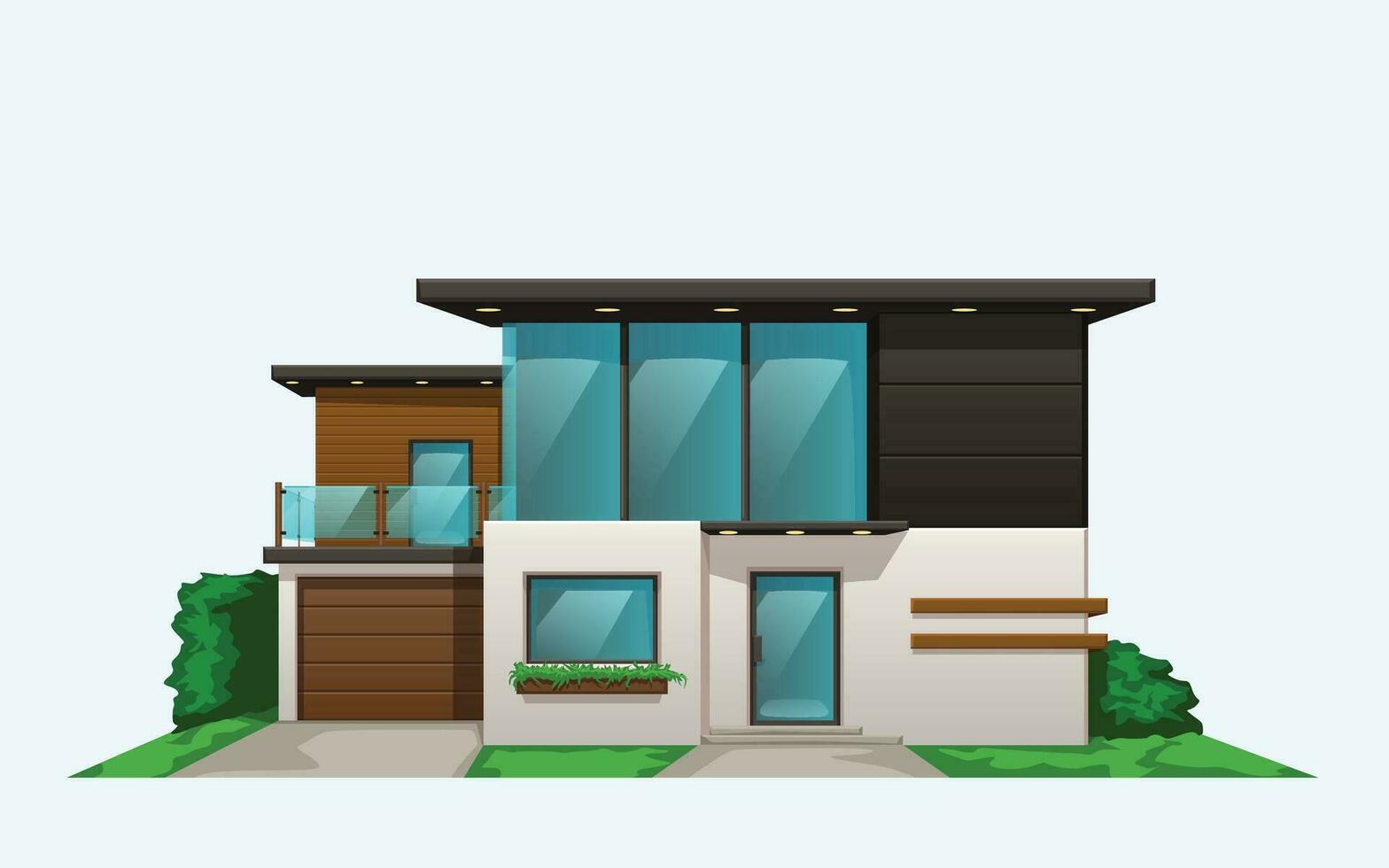 moderno casa frente ver en blanco vector