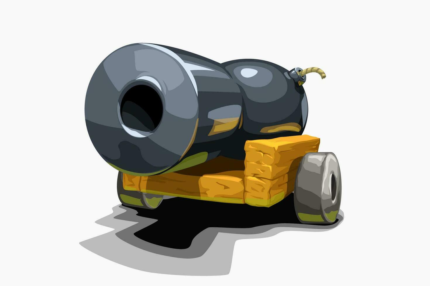 retro cartoon canon on white vector