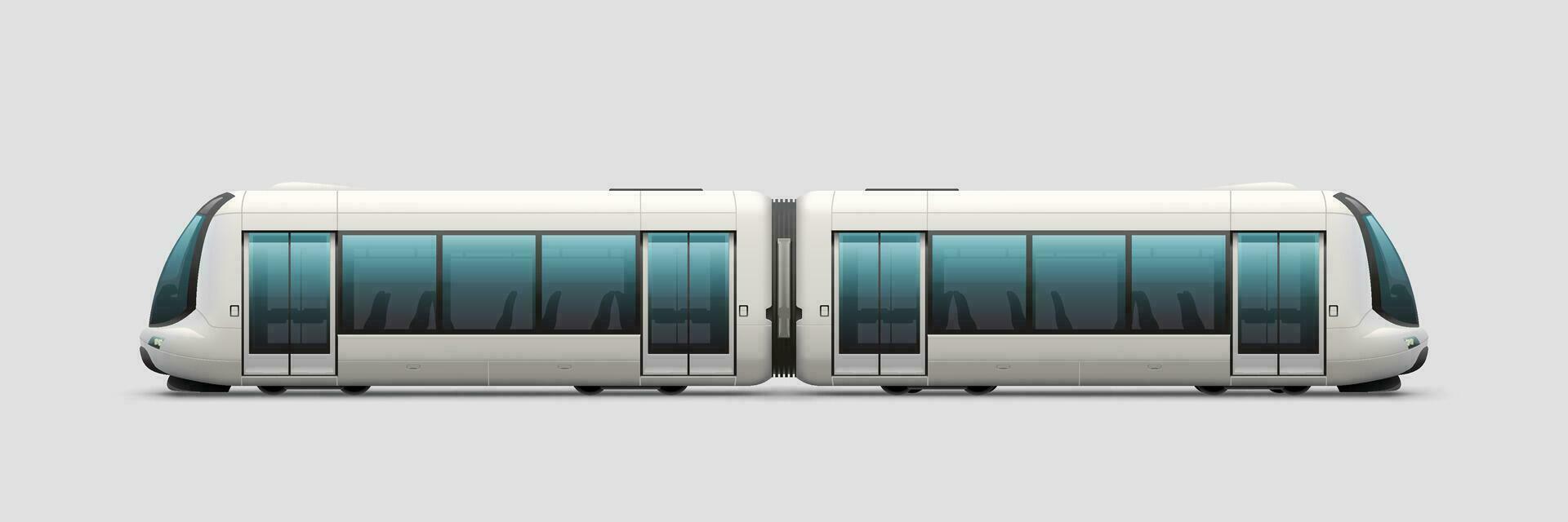 realistic modern electric train vector