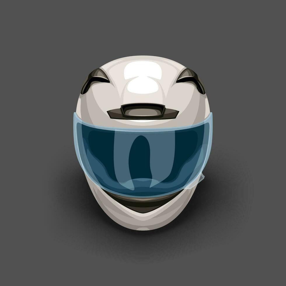 white racing helmet on dark grey vector