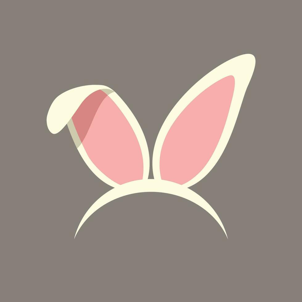 bunny ears white color on brown back vector