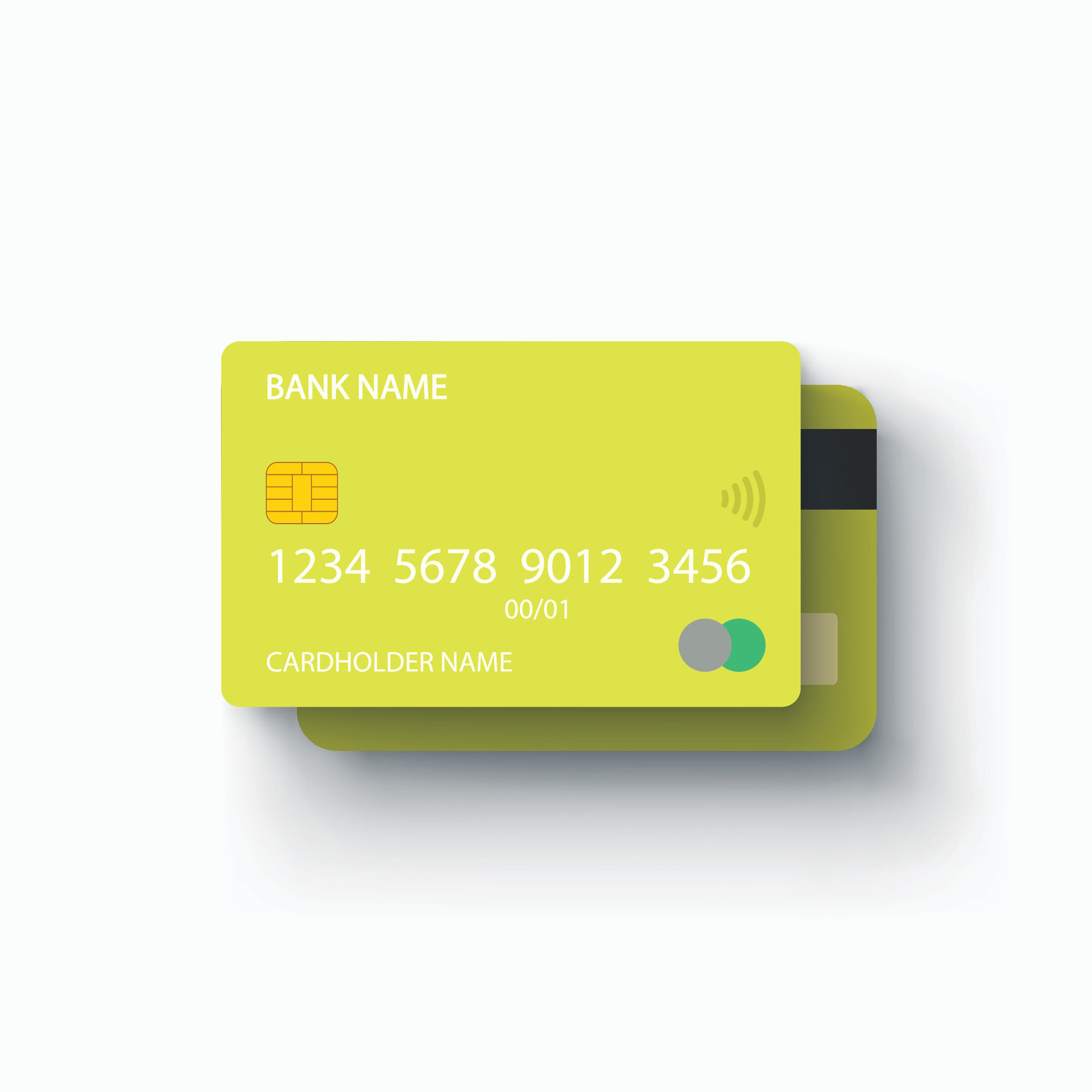 green plastic credit cards front and back 26058370 Vector Art at Vecteezy