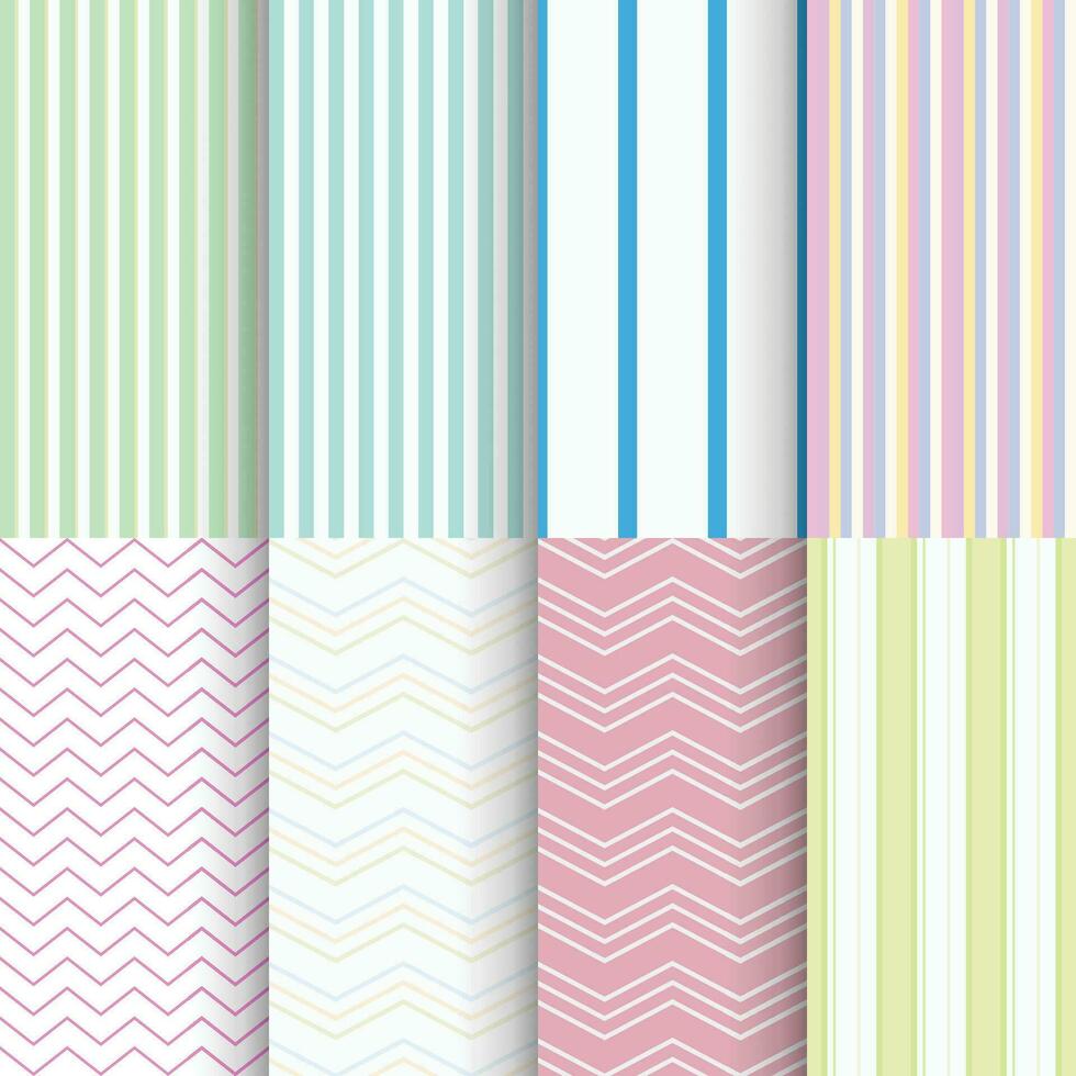 pleasant light colorful seamless patterns in set vector