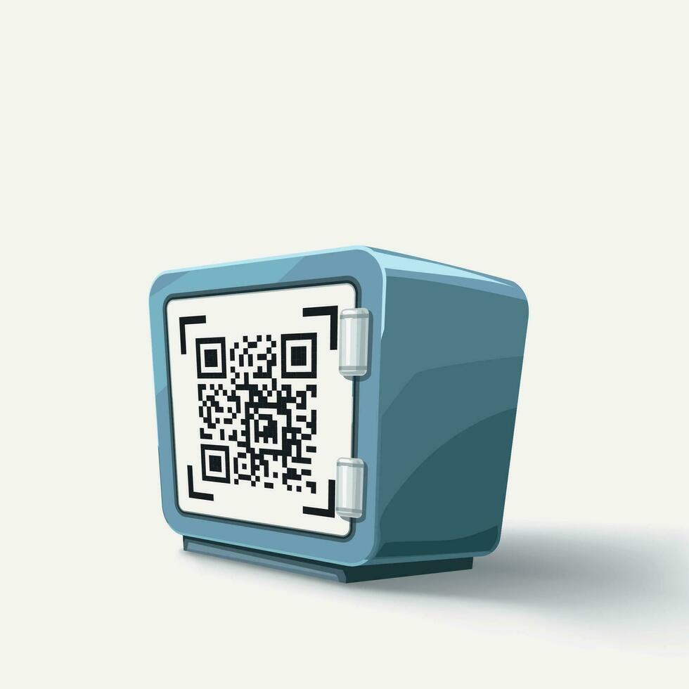 modern secure cold digital wallet qr code vector