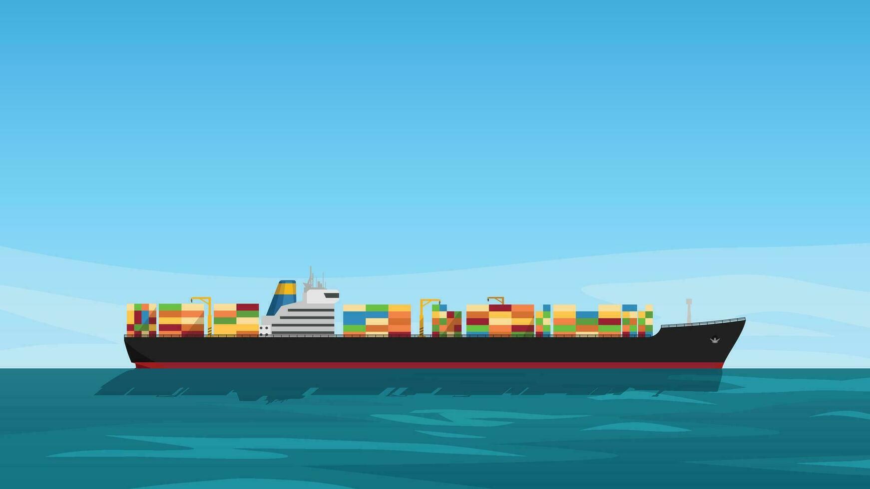 tanker side view full of colorful containers vector