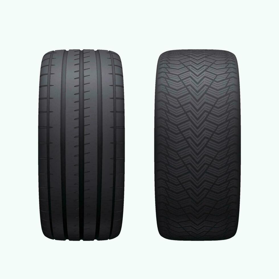 new pair of different season car tires vector