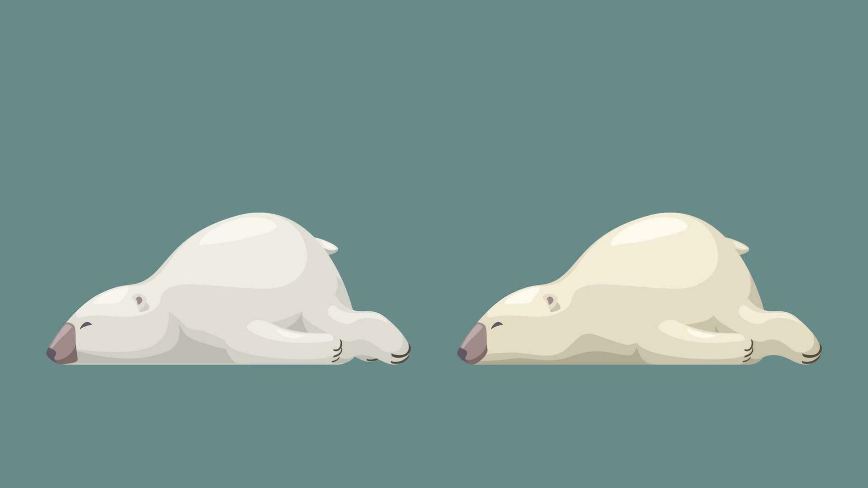 two cute white bears on blue vector