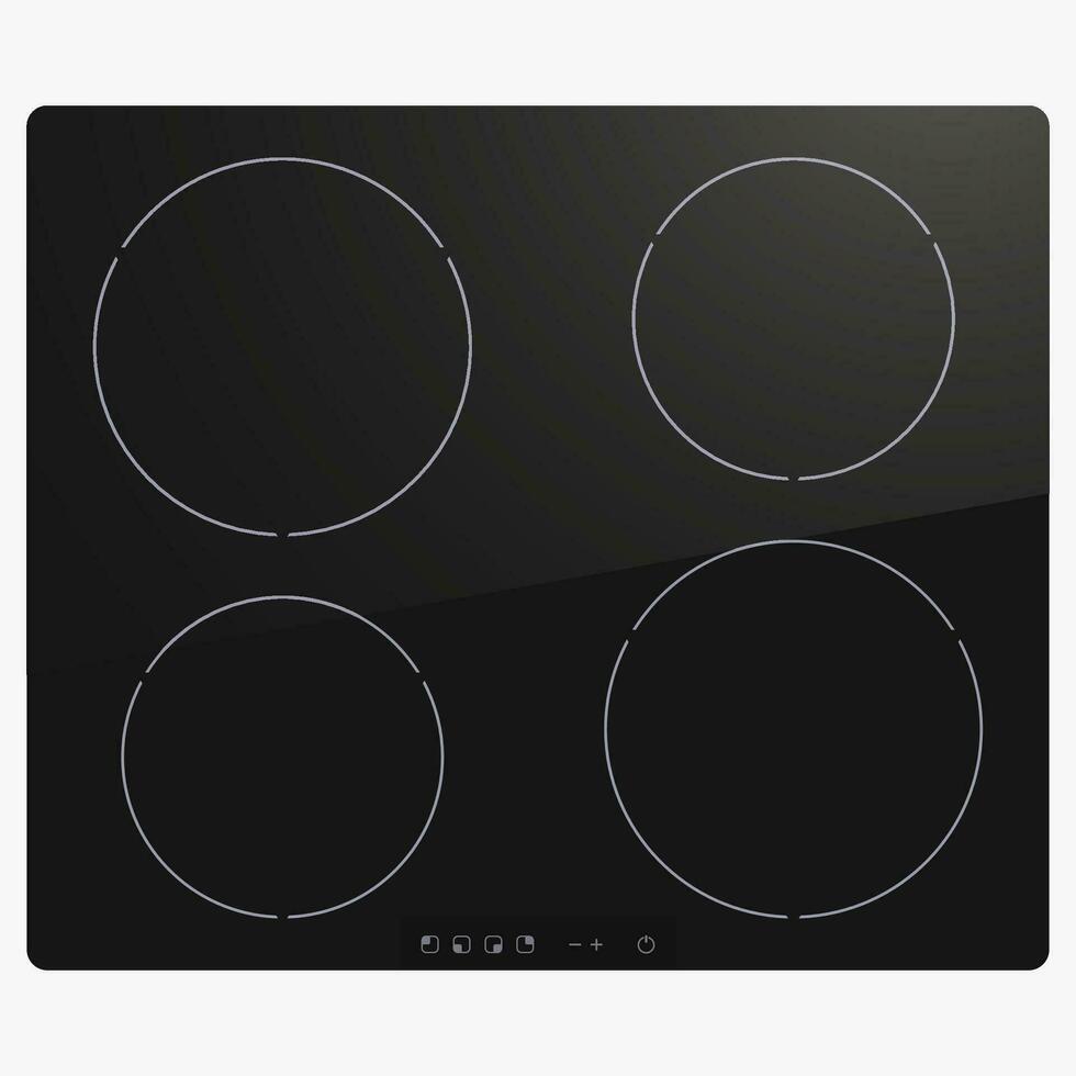 electric black induction modern stove vector