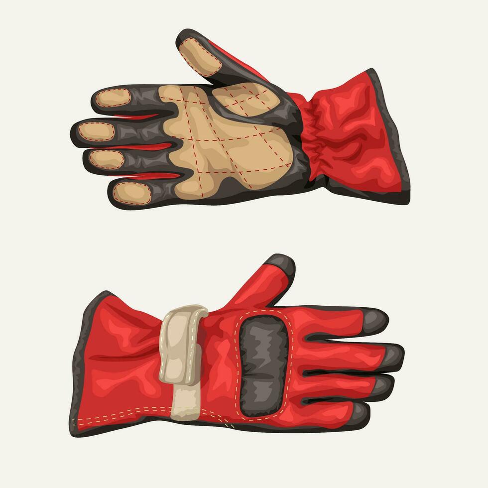 pair racing gloves on white vector