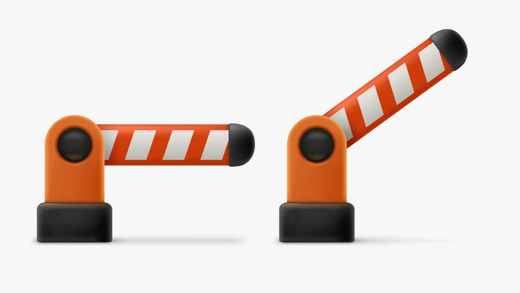 realistic cartoon barrier gate colorful vector