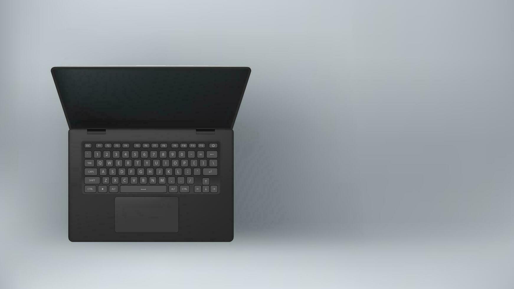 laptop black color on grey vector