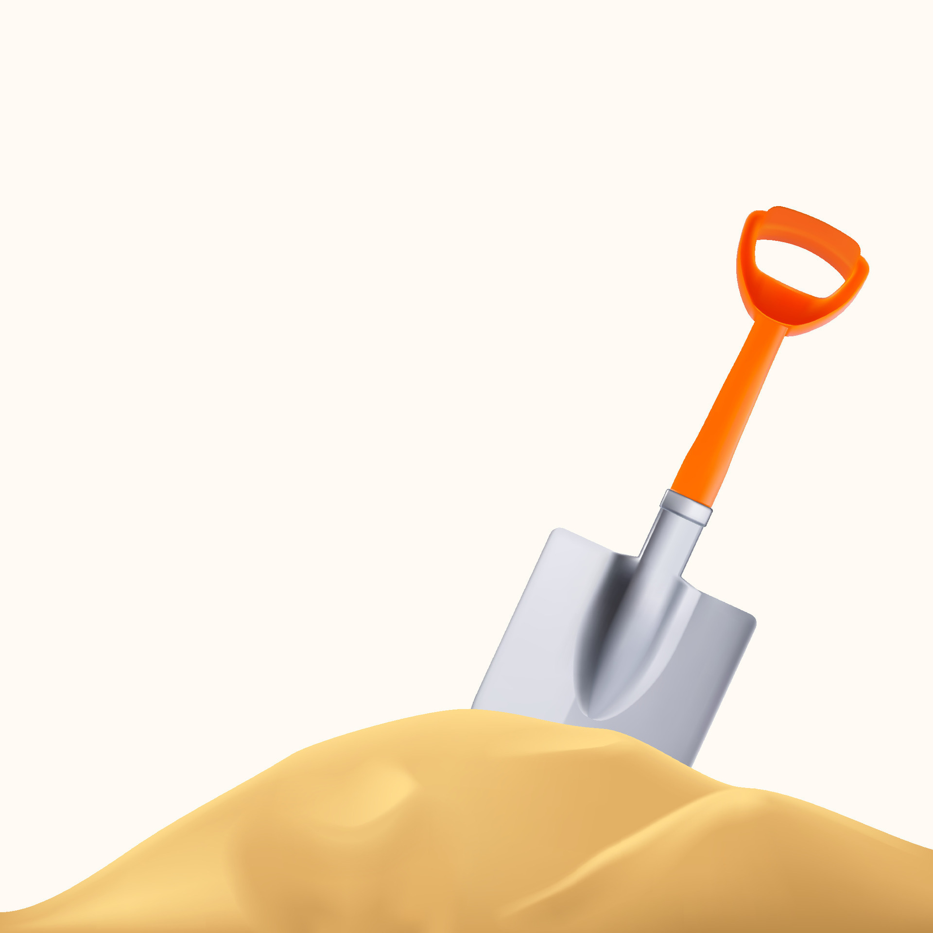 orange plastic shovel and sand hill 26059126 Vector Art at Vecteezy