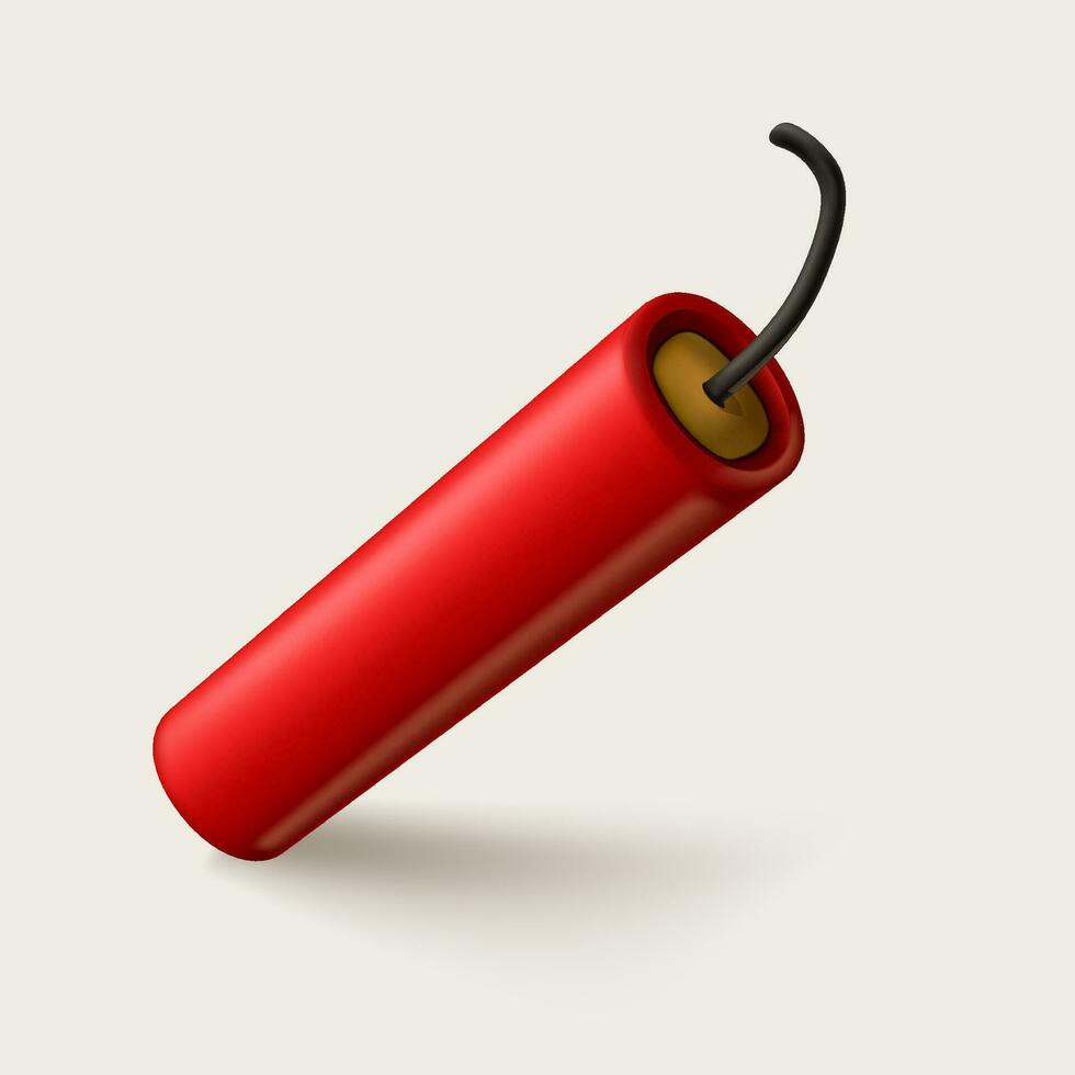 realistic red dynamite on white vector