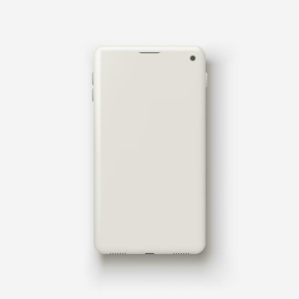 blanco blanco teléfono inteligente con sombra vector