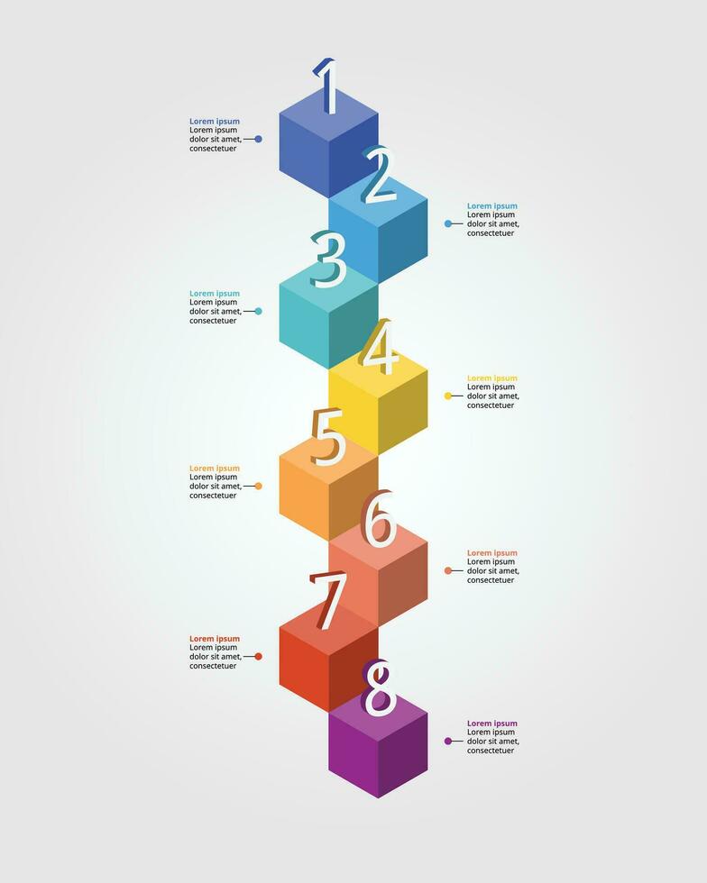 timeline step chart template for infographic for presentation for 8 element vector