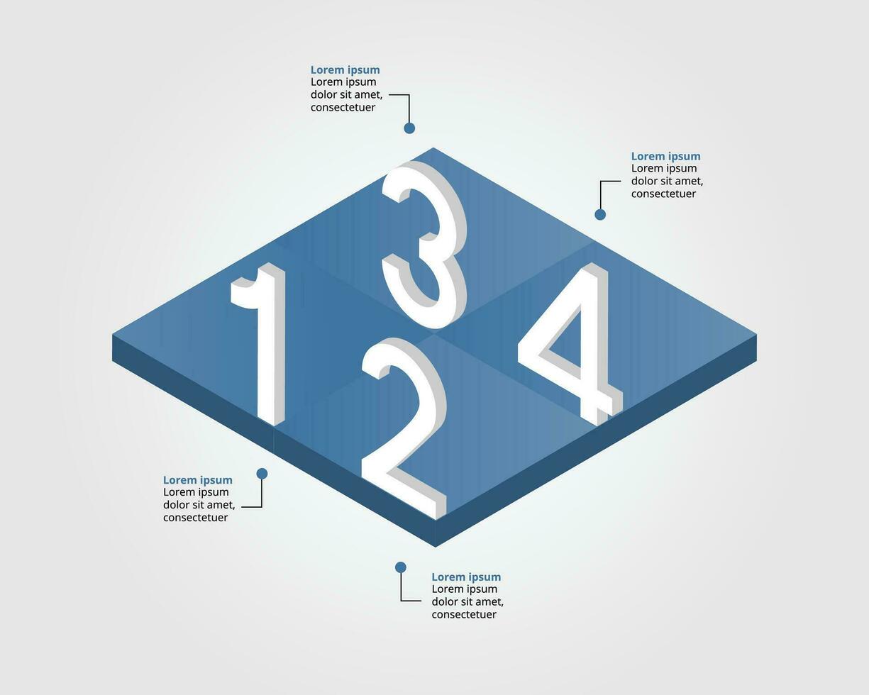 cronograma paso gráfico modelo para infografía para presentación para 4 4 elemento vector