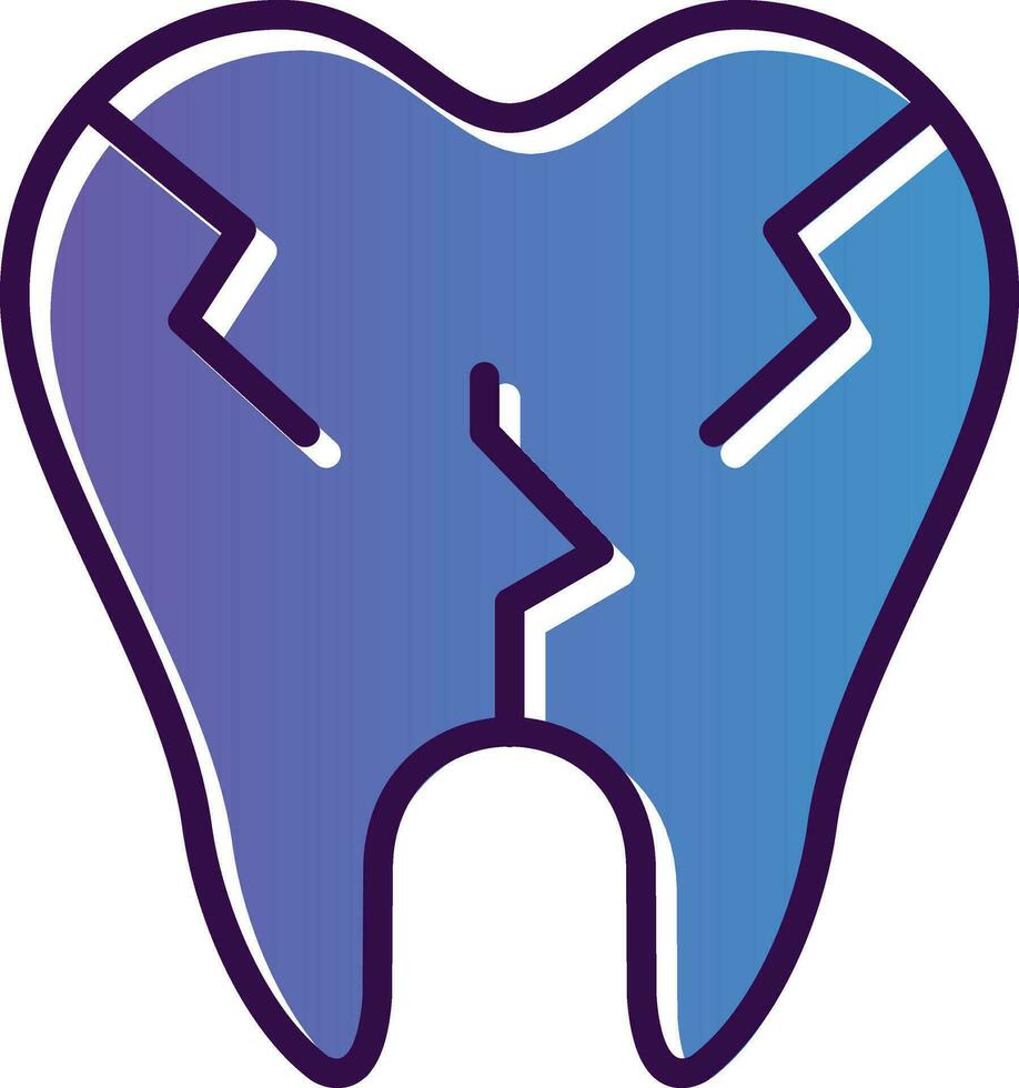 Broken Tooth Vector Icon Design