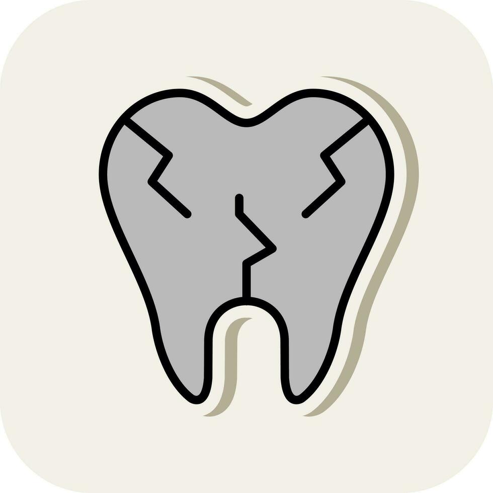 Broken Tooth Vector Icon Design