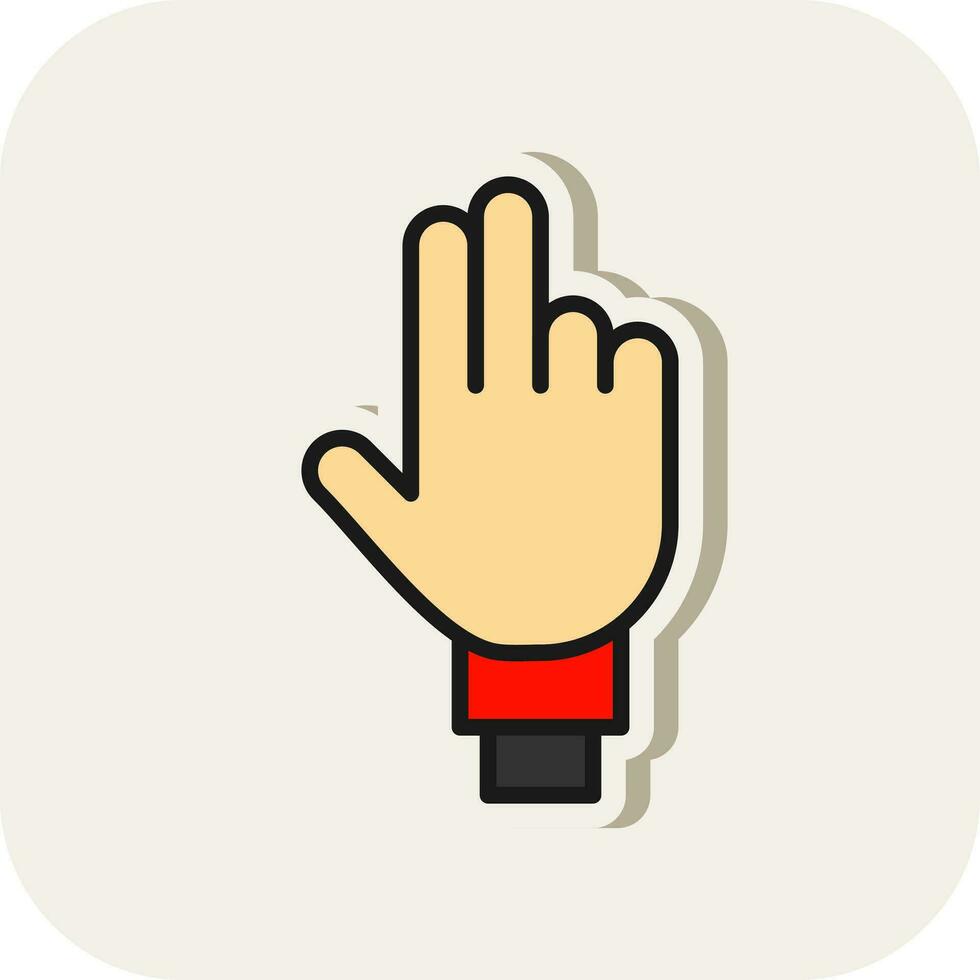 Three Fingers Vector Icon Design