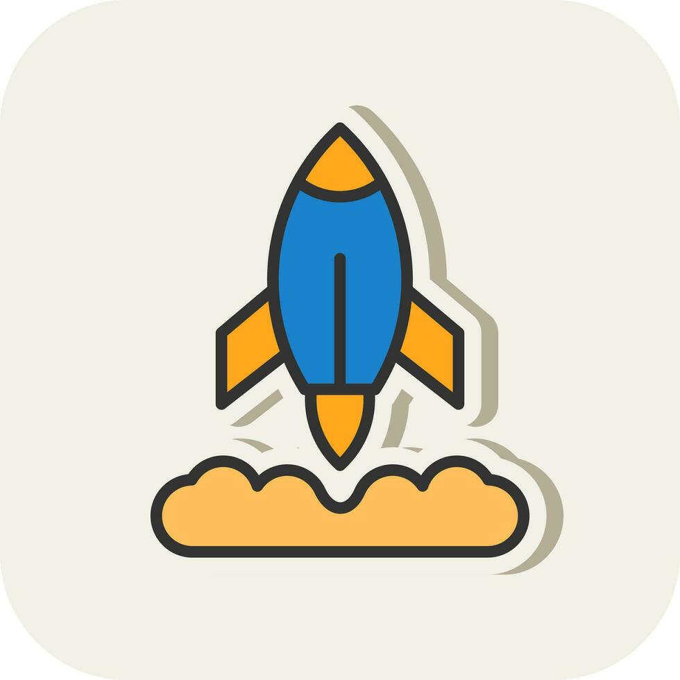 Rocket Launch Vector Icon Design