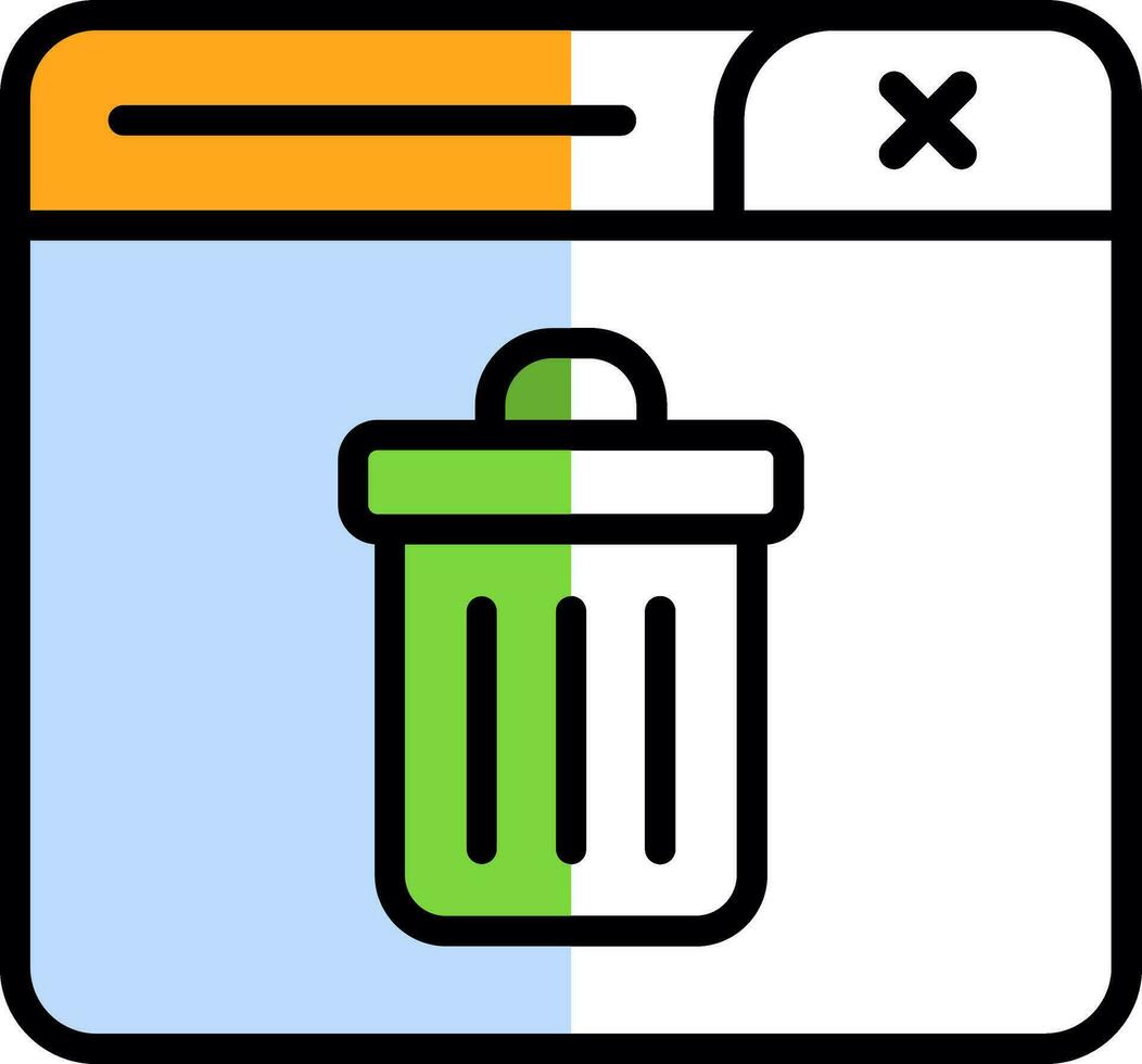 diseño de icono de vector de bote de basura